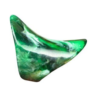 Vintage Lucite Size 8 Green Marble Statement Ring